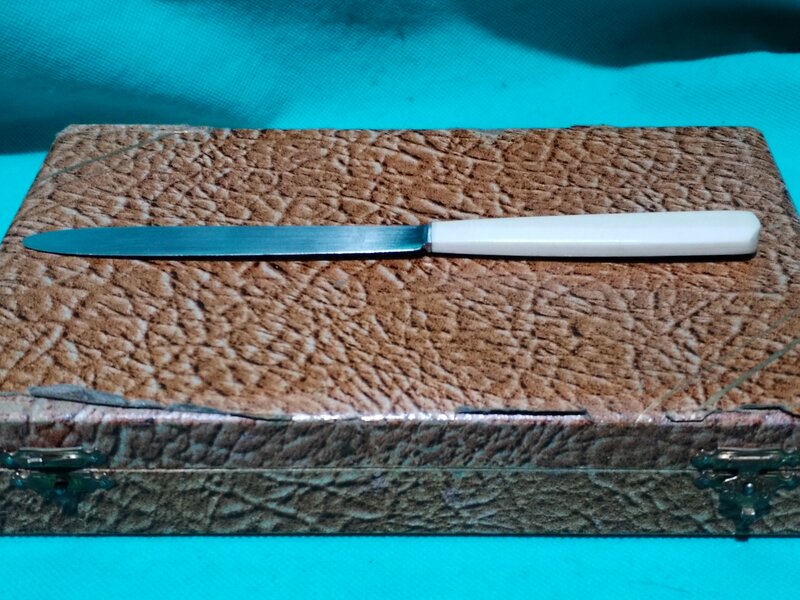 Caseta rara cu 10 cutite franceze Maison Renoult J. Thiroux, anii 1920