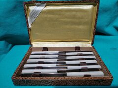 Caseta rara cu 10 cutite franceze Maison Renoult J. Thiroux, anii 1920